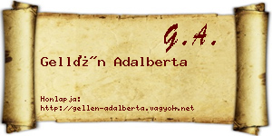 Gellén Adalberta névjegykártya